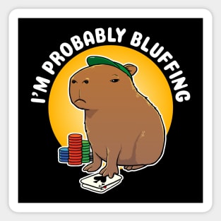 I'm probably bluffing Poker Capybara Cartoon Sticker